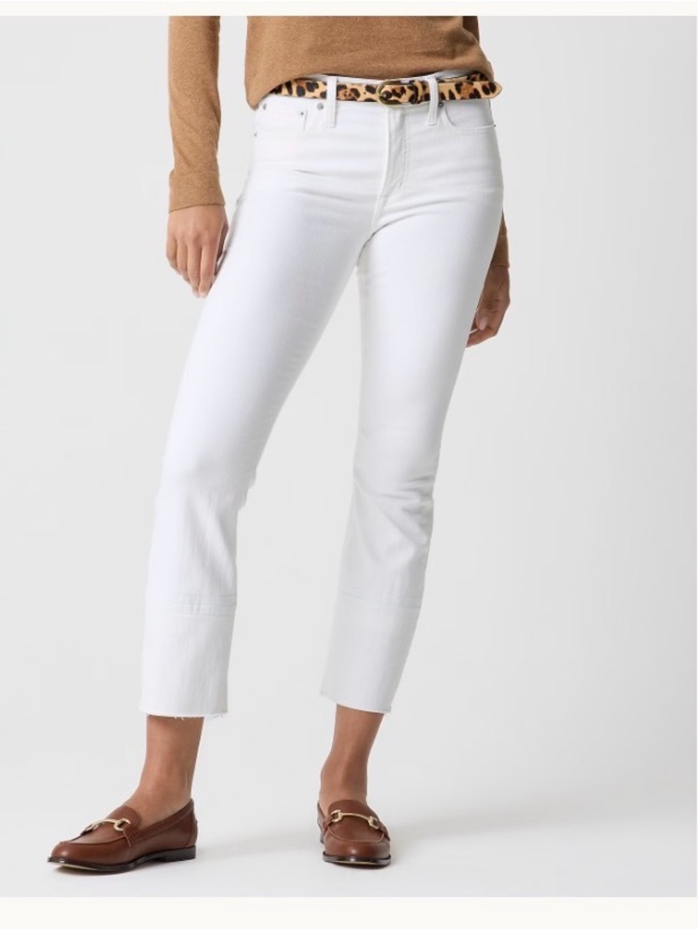 J.Crew mid rise flare crop white 30